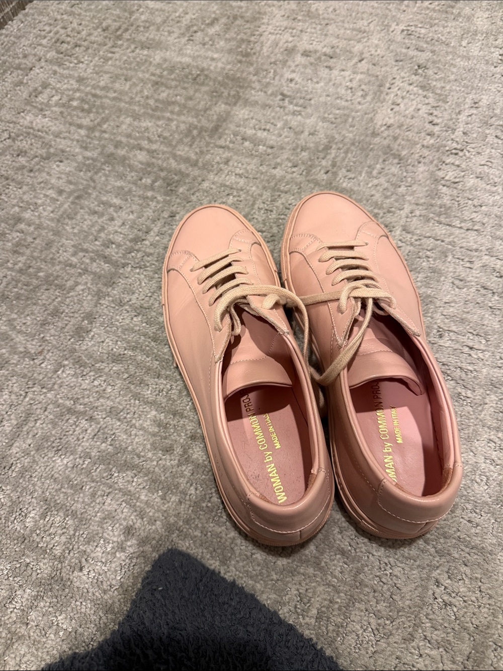 Common Projects Blush Pink Leather Low-Top Sneakers